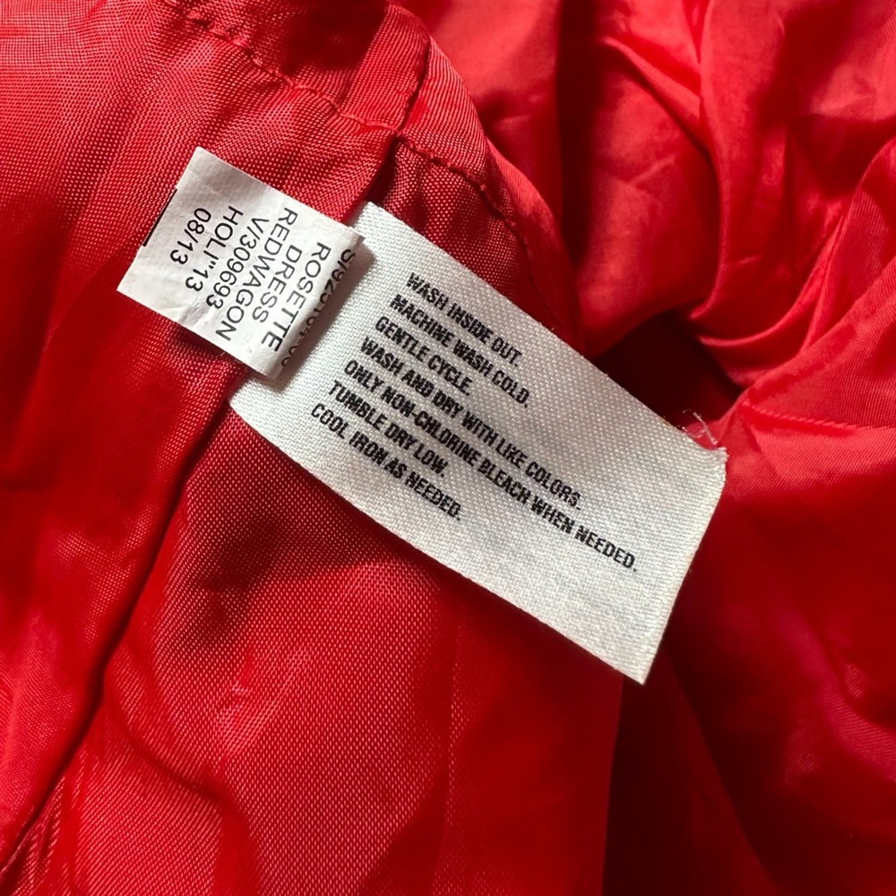 Toddler Girl Baby Gap Red Rosette Tank Dress Holiday Formal Size 12-18 Months - Picture 12 of 13